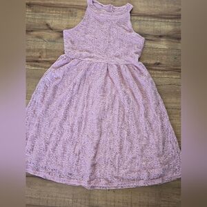 Girls Pink Lace Dress